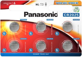 Батарейка Panasonic CR2025 CR-2025EL/6BW (6 шт)