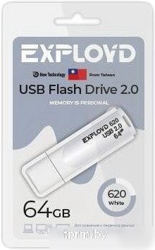 USB Flash Exployd 620 64GB (белый) 