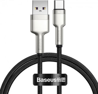 Кабель Baseus Cafule Series Metal Data Cable USB Type-A - Type-C 66W CAKF000101 (1 м, черный)