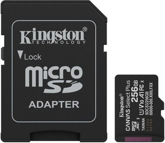 Карта памяти Kingston Canvas Select Plus microSDXC 256GB SDCS3/256GB (с адаптером)