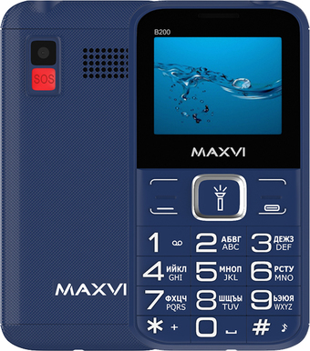 Кнопочный телефон Maxvi B200 (синий)