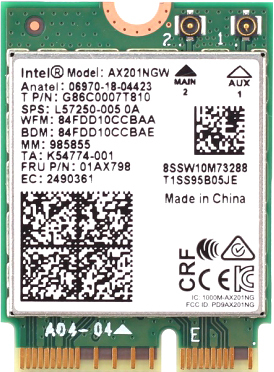 Wi-Fi/Bluetooth адаптер Intel AX201NGWGNVW