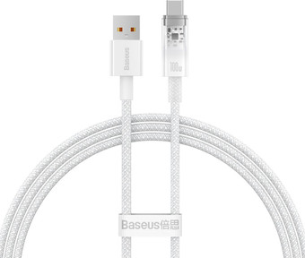Кабель Baseus Explorer Series Fast Charging Cable with Smart Temperature Control 100W USB Type-A - USB Type-C (2 м, белый)