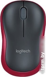 Мышь Logitech M185 (черный/красный) 
