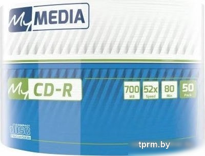 CD-R диск MyMedia 700Mb MyMedia 52x Printable, заливка до центра, 50 шт. 69206 