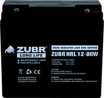 Аккумулятор для ИБП Zubr HRL 12-80W (12 В/18 А·ч)