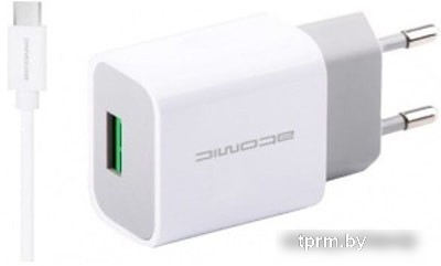Сетевое зарядное Atomic U2 microUSB (белый) 
