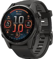 Умные часы Garmin Fenix 8 Sapphire 43мм (титановый угольно-черный DLC, пепельно-серый ремешок)