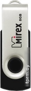 USB Flash Mirex SWIVEL RUBBER BLACK 8GB (13600-FMURUS08) 