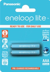 Аккумуляторы Panasonic Eneloop Lite AAA 550mAh 2 шт. [BK-4LCCE/2BE]