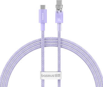 Кабель Baseus Explorer Series Fast Charging with Smart Temperature Control USB Type-C USB Type-C (1 м, фиолетовый)