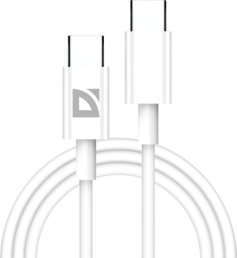 Кабель Defender F182 30 Вт USB Type-C - USB Type-C (2 м, белый)