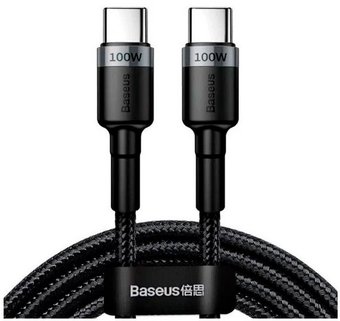 Кабель Baseus Cafule CATKLF-DLG1 USB Type-C - USB Type-C (1 м, черный)