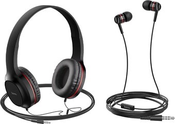 Наушники Hoco W24 (черный/красный)