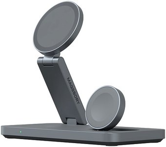 Беспроводное зарядное Magssory Yoga 3 в 1 Charging Station для Samsung Qi2 WCH017m (темно-серый)