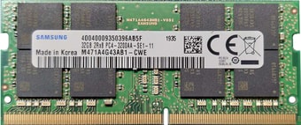 Оперативная память Samsung 32GB DDR4 SODIMM PC4-25600 M471A4G43AB1-CWE