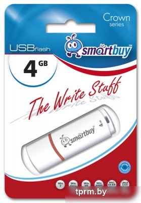 USB Flash Smart Buy Crown White 4GB (SB4GBCRW-W) 