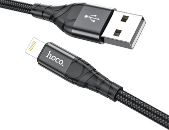 Кабель Hoco DU02 Plus USB Type-A - Lightning (2 м, черный)