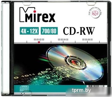 CD-RW диск Mirex 700Mb 4-12х UL121002A8S (SlimCase, 1 шт.) 