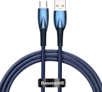 Кабель Baseus Glimmer Series Fast Charging Data Cable USB Type-A - Type-C 100W CADH000503 (2 м, синий)