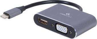 Кабель Cablexpert A-USB3C-HDMIVGA-01 USB Type-C - VGA/HDMI (0.15 м, фиолетовый)