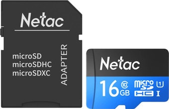 Карта памяти Netac P500 Standard 16GB NT02P500STN-016G-R (с адаптером)