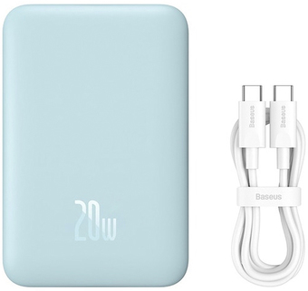 Внешний аккумулятор Baseus Magnetic Mini Wireless Fast Charge Power Bank 10000mAh 20W (голубой)