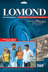 Фотобумага Lomond Суперглянцевая A4 260 г/кв.м. 20 листов (1103101)