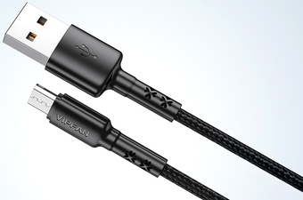 Кабель Vipfan X02 USB Type-A - microUSB (1.2 м, черный)
