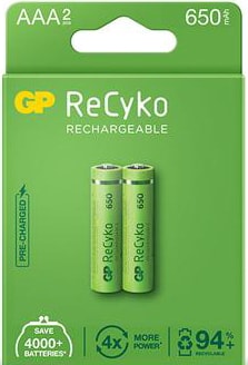 Аккумулятор GP ReCyko AAA 650mAh 2шт