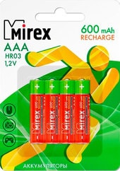 Аккумуляторы Mirex AAA 600mAh 4 шт HR03-06-E4