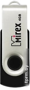 USB Flash Mirex SWIVEL RUBBER BLACK 4GB (13600-FMURUS04) 