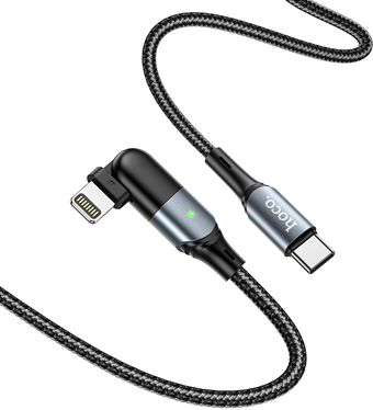 Кабель Hoco U100 USB Type-C - Lightning (1.2 м, черный)