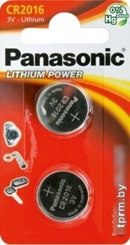 Батарейки Panasonic CR2016 2 шт. [CR-2016EL/2B] 