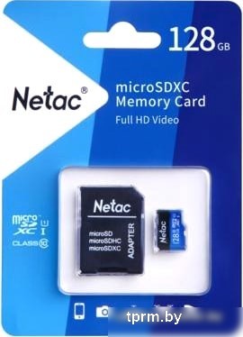 Карта памяти Netac P500 Standard 128GB NT02P500STN-128G-R + адаптер 