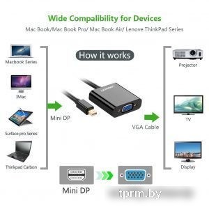 Ugreen 10459 Mini DisplayPort - VGA (0.15 м, черный) 