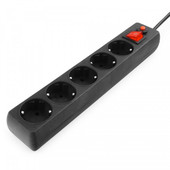 Сетевой фильтр General Lighting GPS 5м 3x1 471005 (с выключателем, черный)