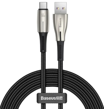 Кабель Baseus Water Drop-Shaped USB Type-A - USB Type-C 66 Вт (2 м, черный)