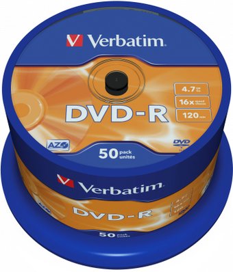 DVD-R диск Verbatim 4.7Gb 16x 43548 (50 шт.)