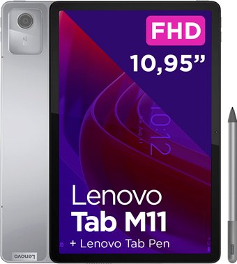 Планшет Lenovo Tab M11 TB330FU 4GB/128GB (серый, со стилусом)