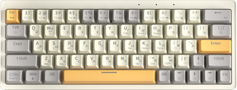 Клавиатура Cyberlynx ZA63 Beige Gray Yellow (TNT Yellow)