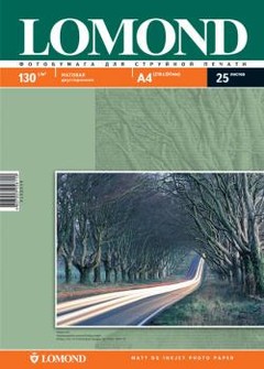 Фотобумага Lomond Матовая двухстороняя А4 130 г/кв.м. 25 листов (0102039)