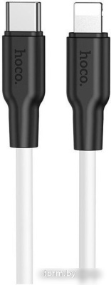 Кабель Hoco X21 Plus Silicone USB Type-C - Lightning (1 м, черный/белый) 