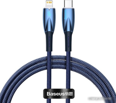 Кабель Baseus Glimmer Series Fast Charging Data Cable Type-C - Lightning 20W CADH000003 (1 м, синий) 