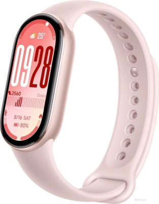 Фитнес-браслет Xiaomi Smart Band 10 M2459B1 (розовое золото, с розовым силиконовым ремешком, международная версия) 
