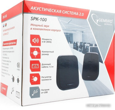 Акустика Gembird SPK-100 (черный) 