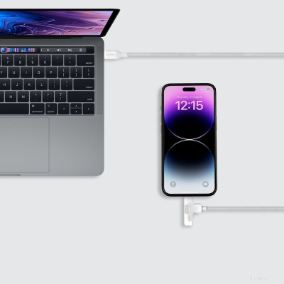 Кабель Momax DL56W 1-Link Flow Duo USB Type-C - Lightning/USB Type-C (1.5 м, белый) 