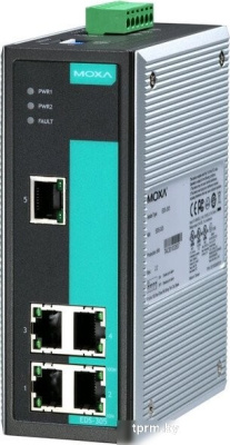 Промышленный неуправляемый коммутатор MOXA EDS-305, 5 портов 10/100BaseT(X), IP30, от 0 до 60°C, DIN-Rail EDS-305 