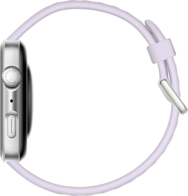 Умные часы Huawei Watch FIT 4 (серебристый, с сиреневым силиконовым ремешком, международная версия) 