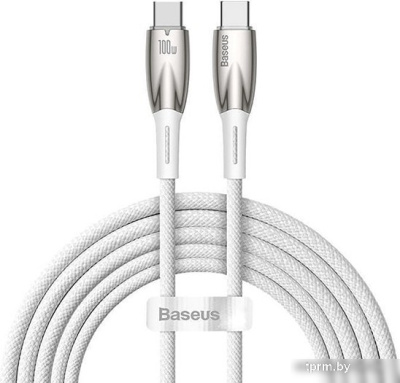 Кабель Baseus Glimmer Series Fast Charging Data Cable USB Type-C - Type-C 100W CADH000702 (1 м, белый) 